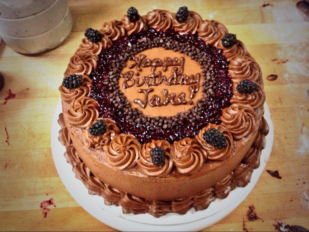 Chocolate Blackberry Ice Cream Birthday Cake