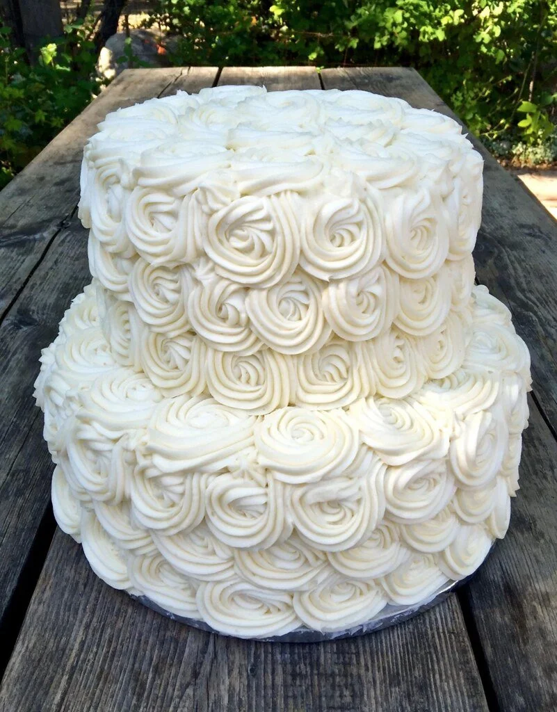 Rose Swirl Wedding Cake