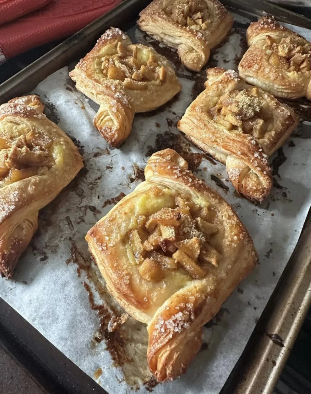 Apple Bourbon Tarts with Pastry Cream, and Stewed Bourbon Apples