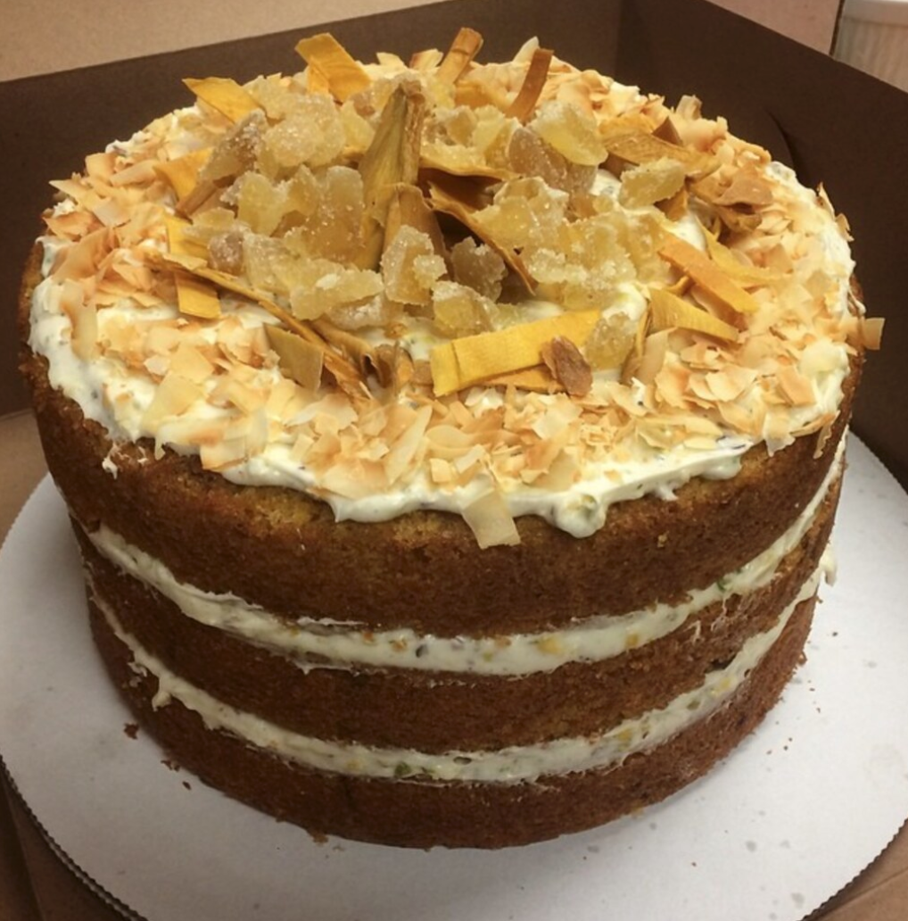 Indian Carrot Cake with Spiced Lemon Pistachio Buttercream
