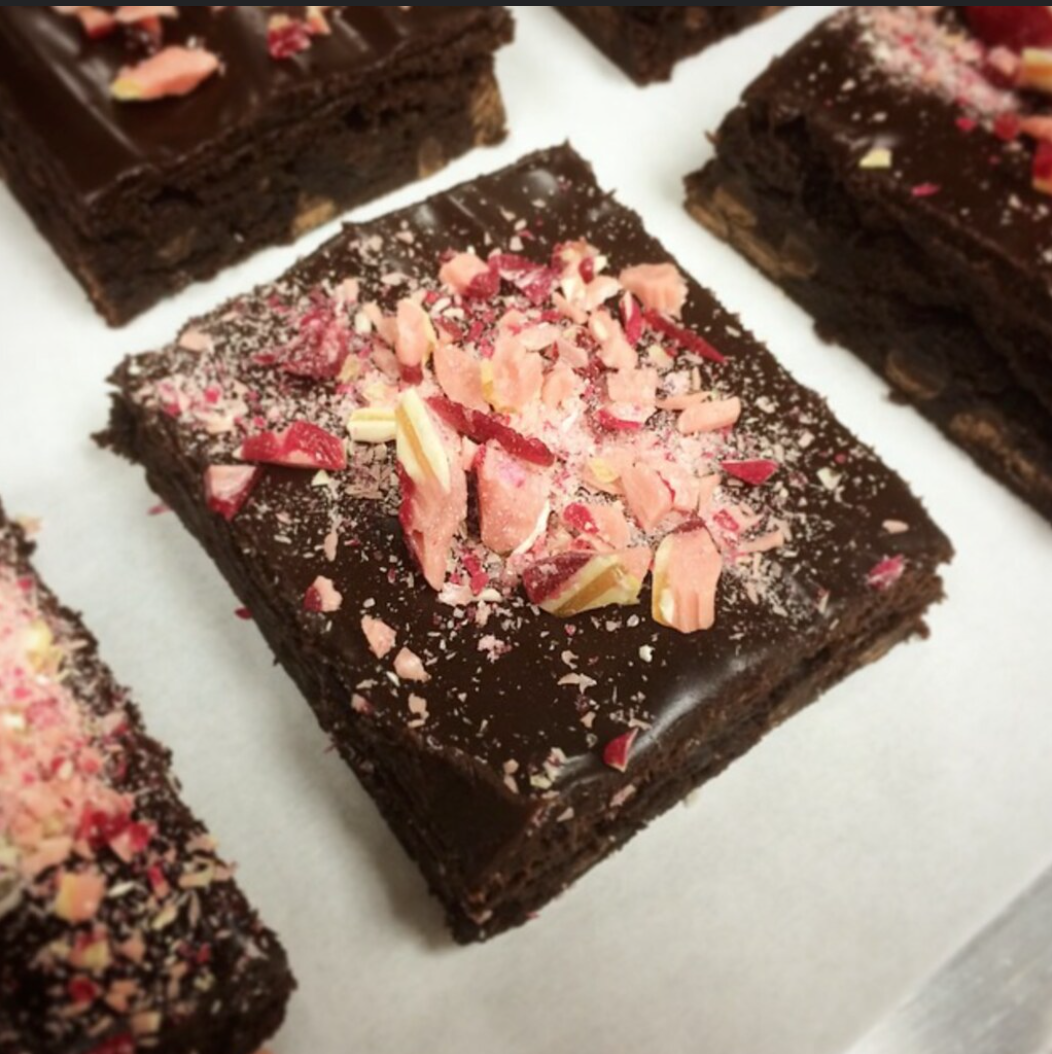 Peppermint Brownies with Chocolate Ganache