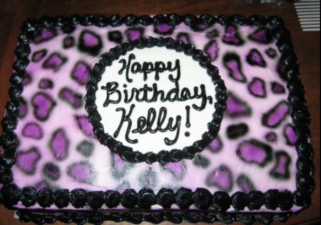 Purple Leopard Print Birthday Cake