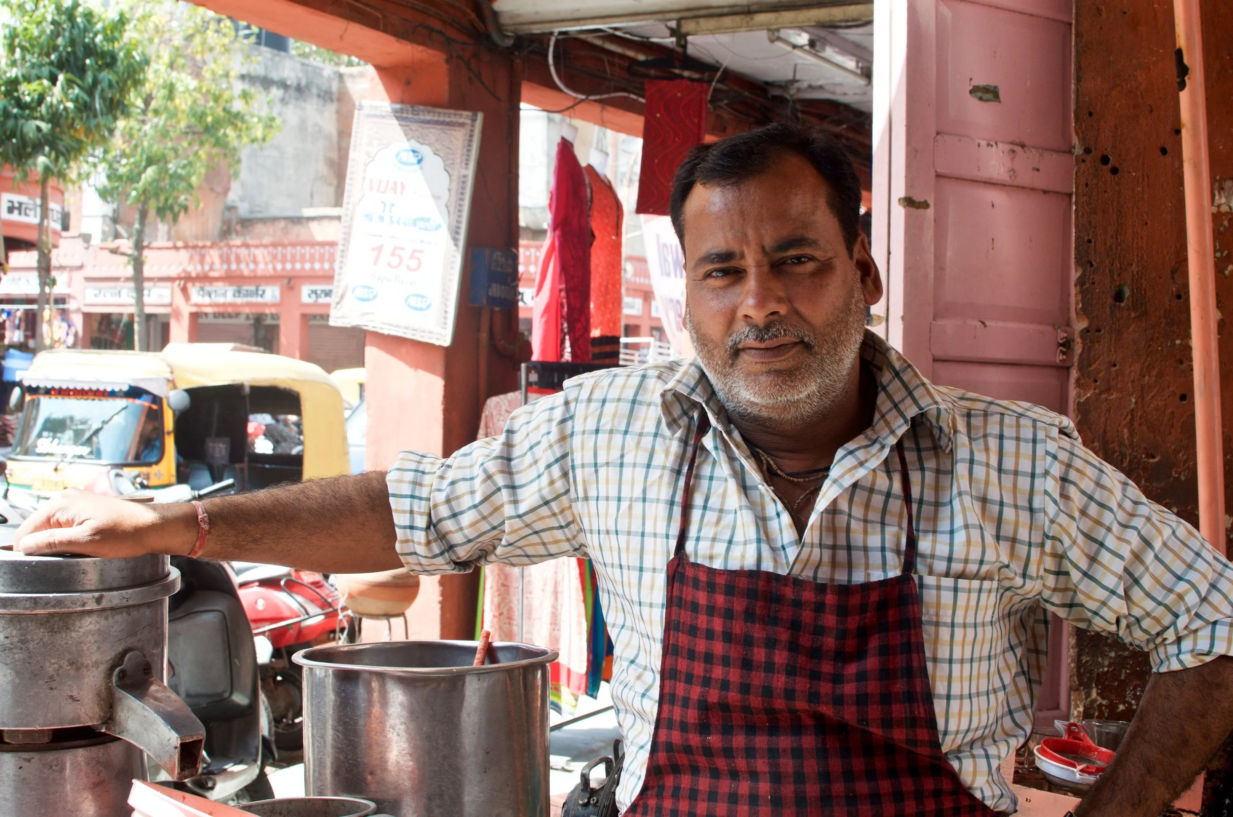 Street-side chai stand in Jaipur