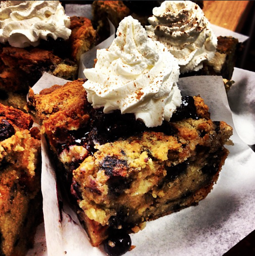 Blueberry Bread Pudding with Nutmeg Cinnamon Whipped Cream