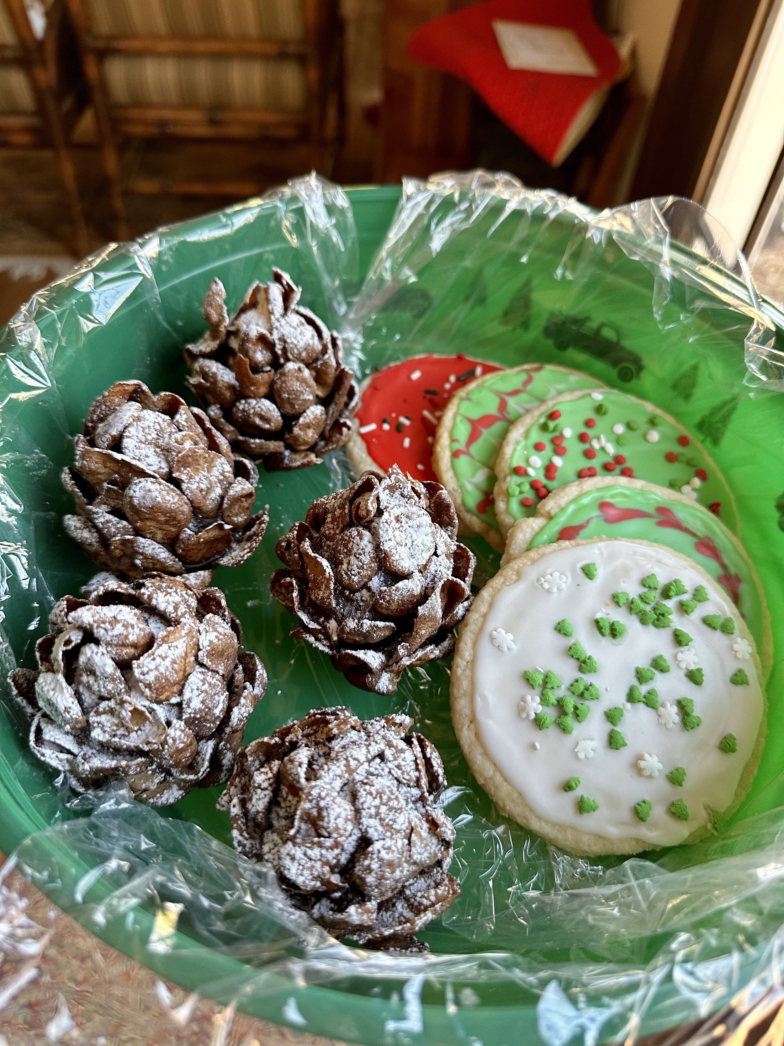 Christmas Platter-- Brownie Pinecones & Sugar Cookies