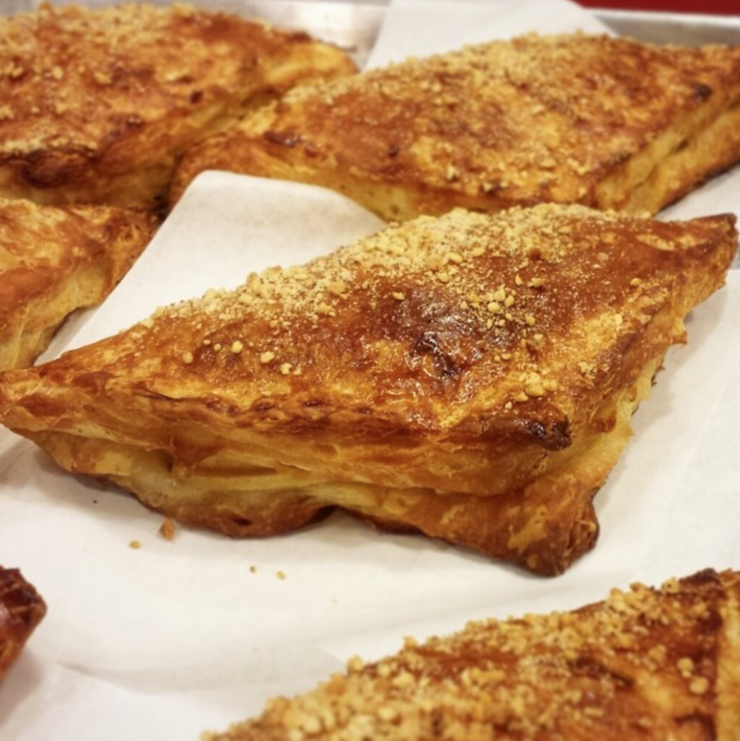 Apple, Brie & Carmelized Onion Turnovers with Toasted Almonds