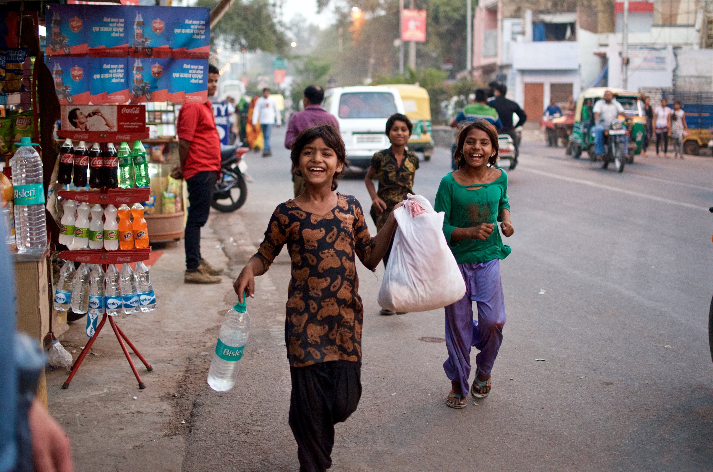 Playful girls in Agra