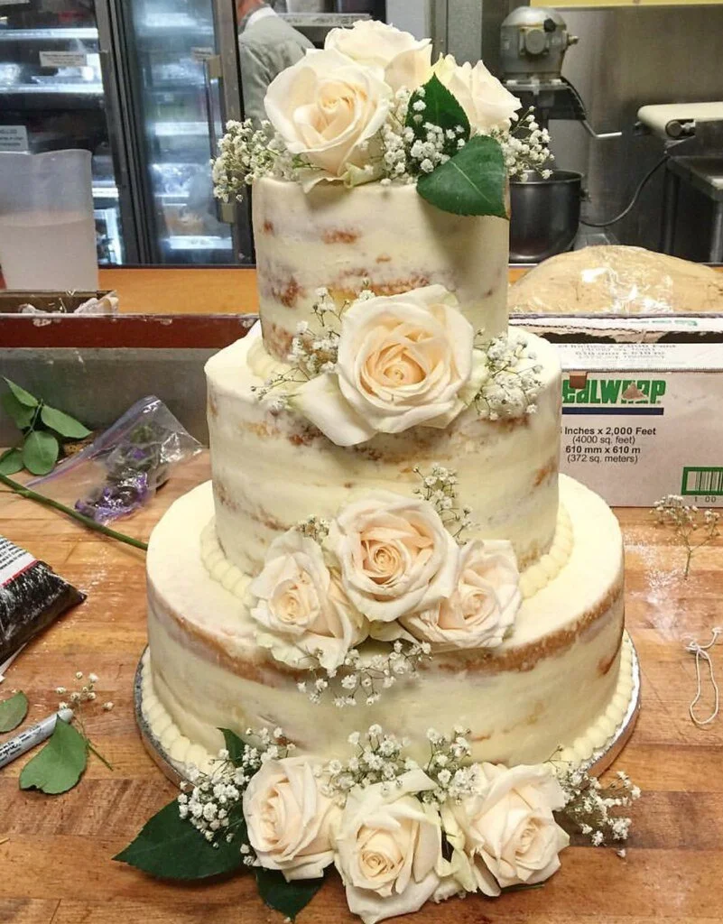 'Naked' Wedding Cake