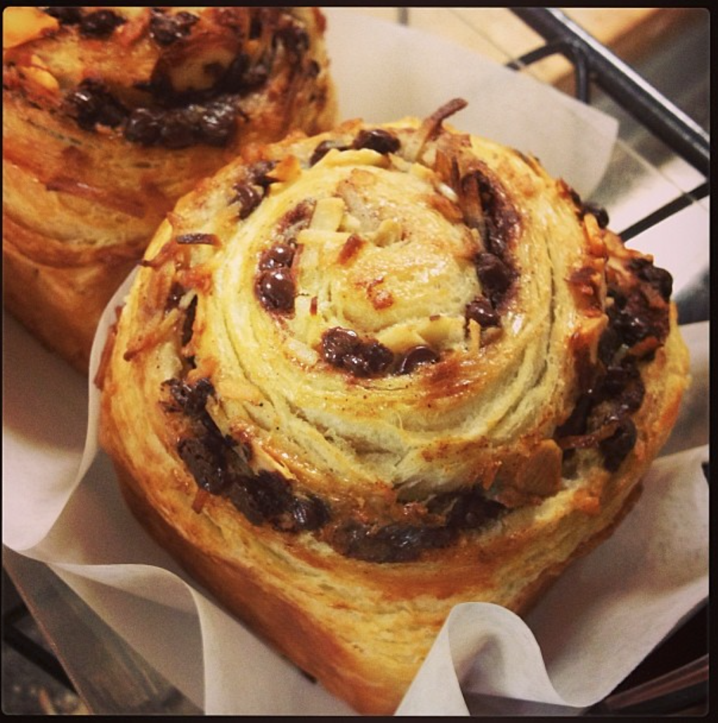 Cinnamon Chocolate Almond Coconut Morning Roll