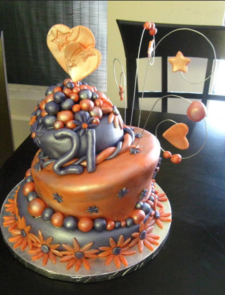 Topsy Turvy Drunk 21st Birthday Cake