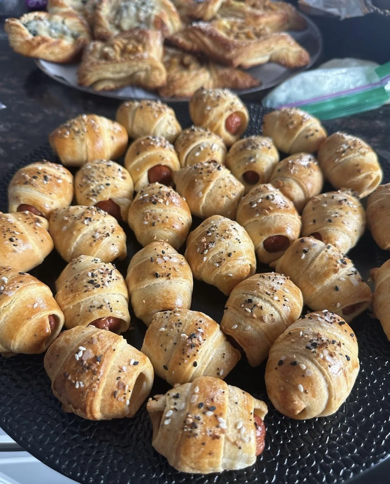 Puff Pastry Cocktail Weenies with Everything Bagel Seasoning