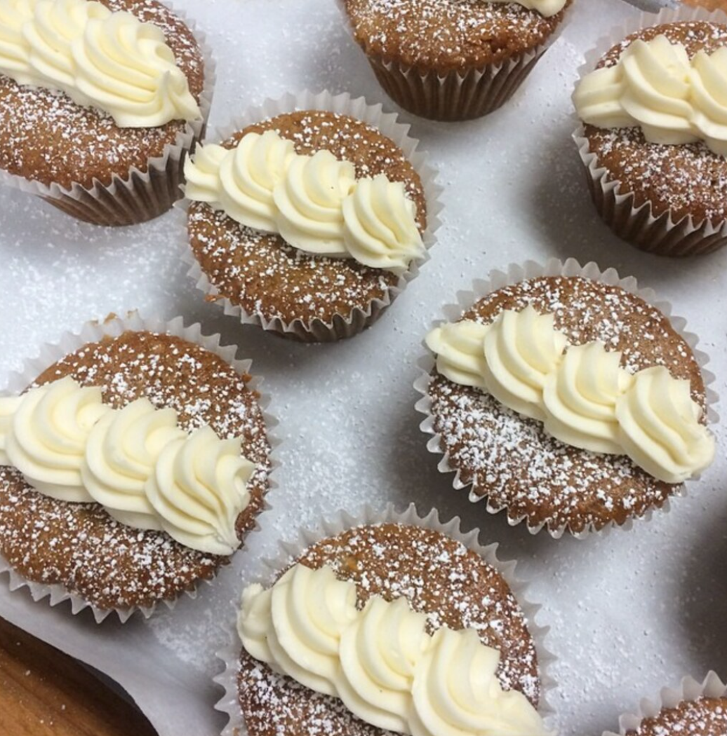 Apple Chunk Cupcakes with Eggnog Buttercream