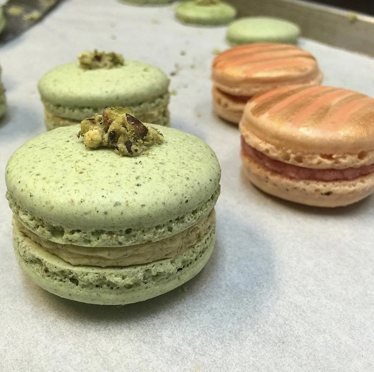 Pistachio & Orange Cream Macarons