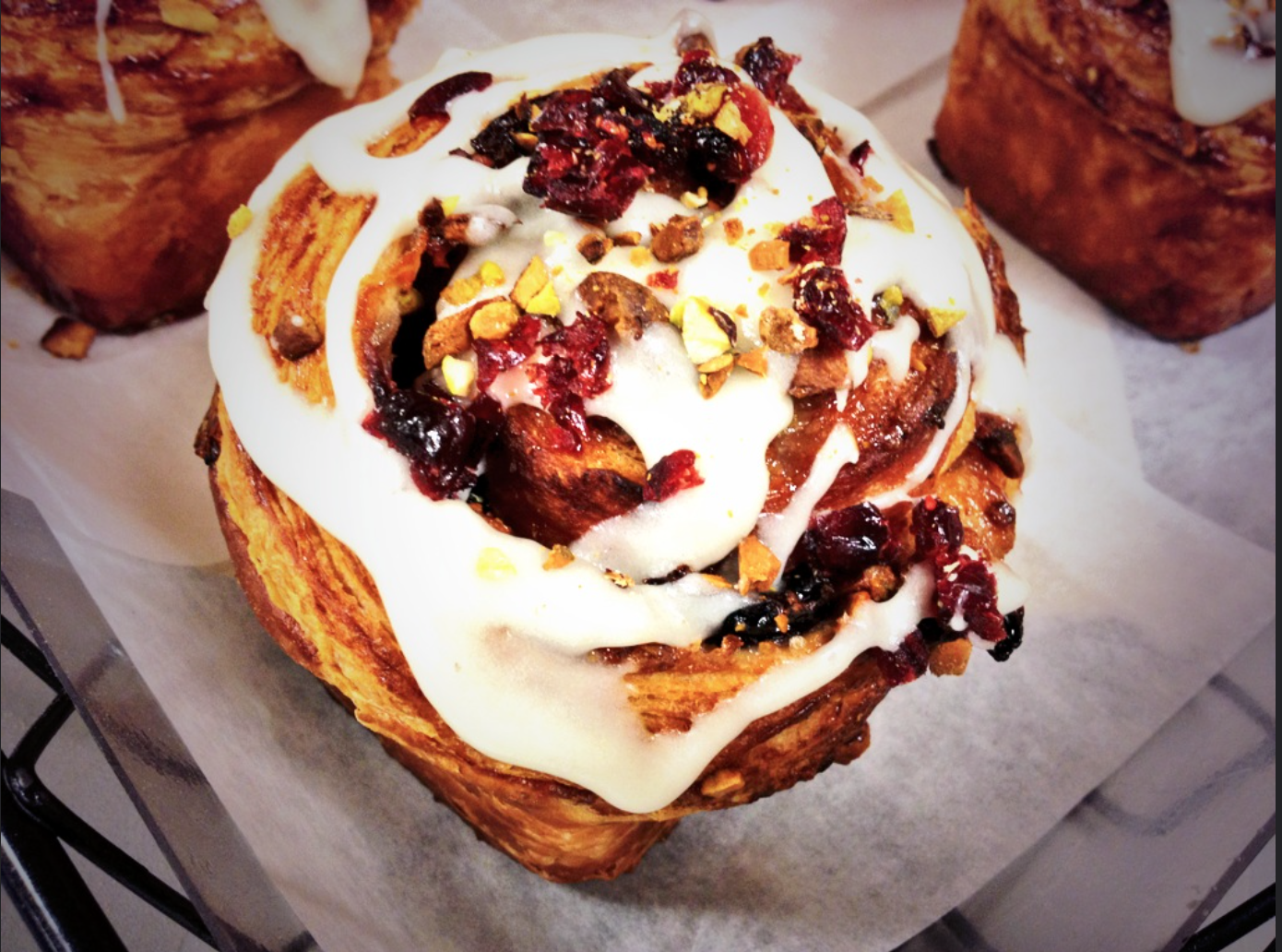 Pistachio Cherry Morning Roll