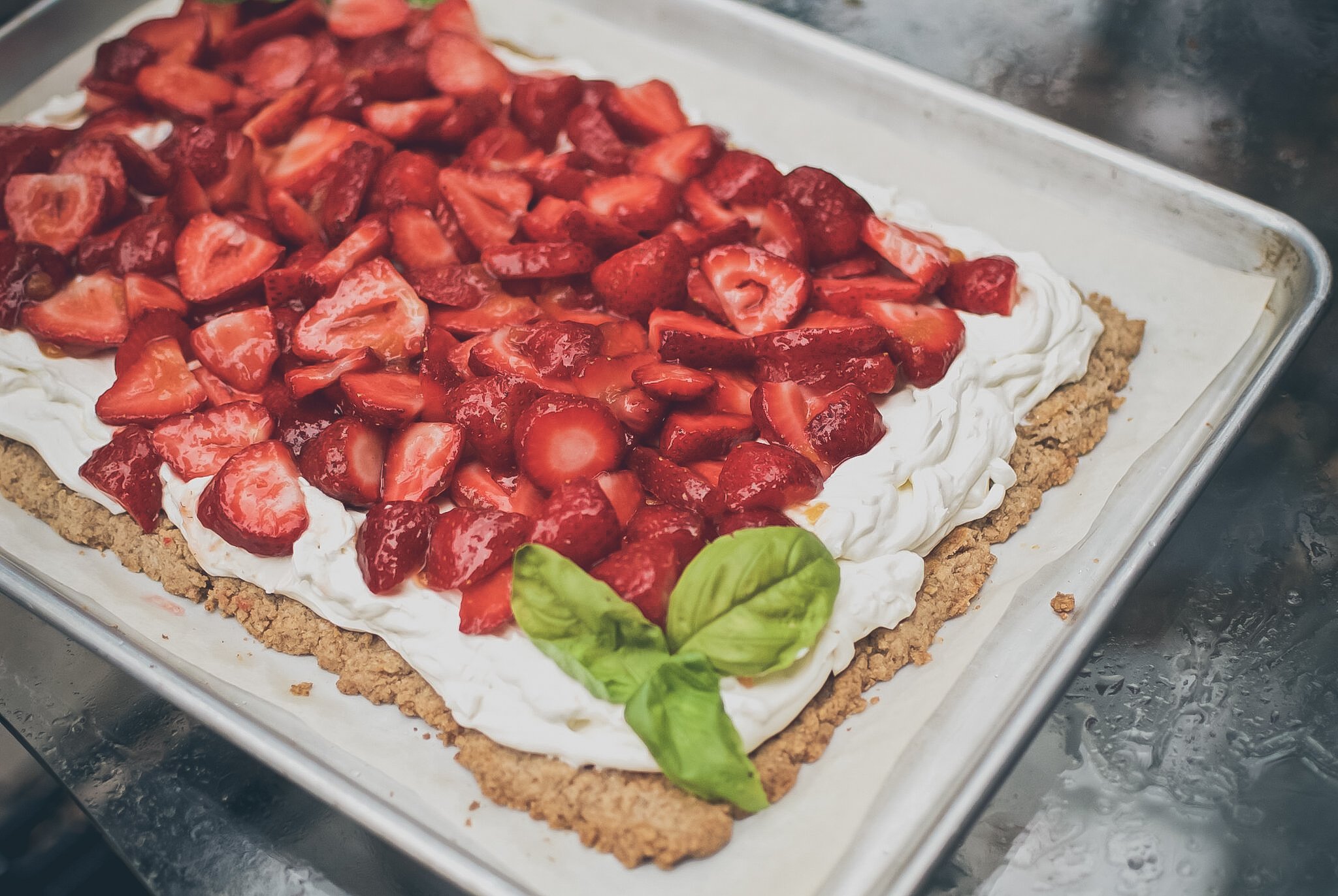 Rustic Strawberry Tart with Gorgonzola Cream Cheese Whip