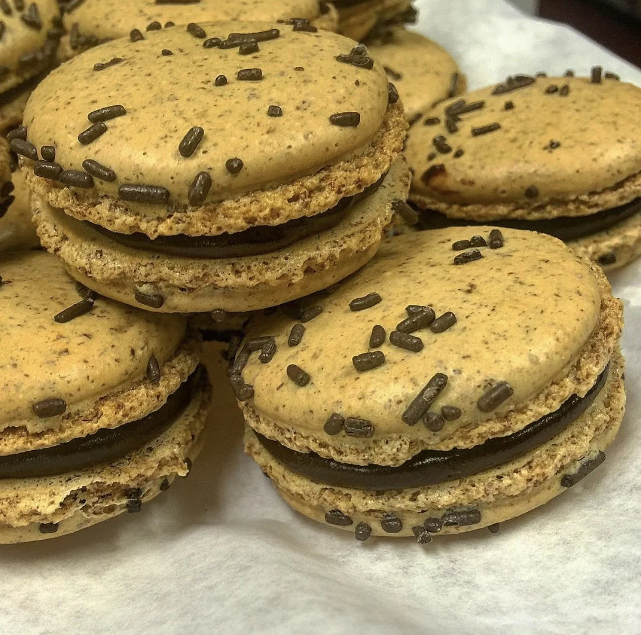 Espresso Macarons with Chocolate Ganache