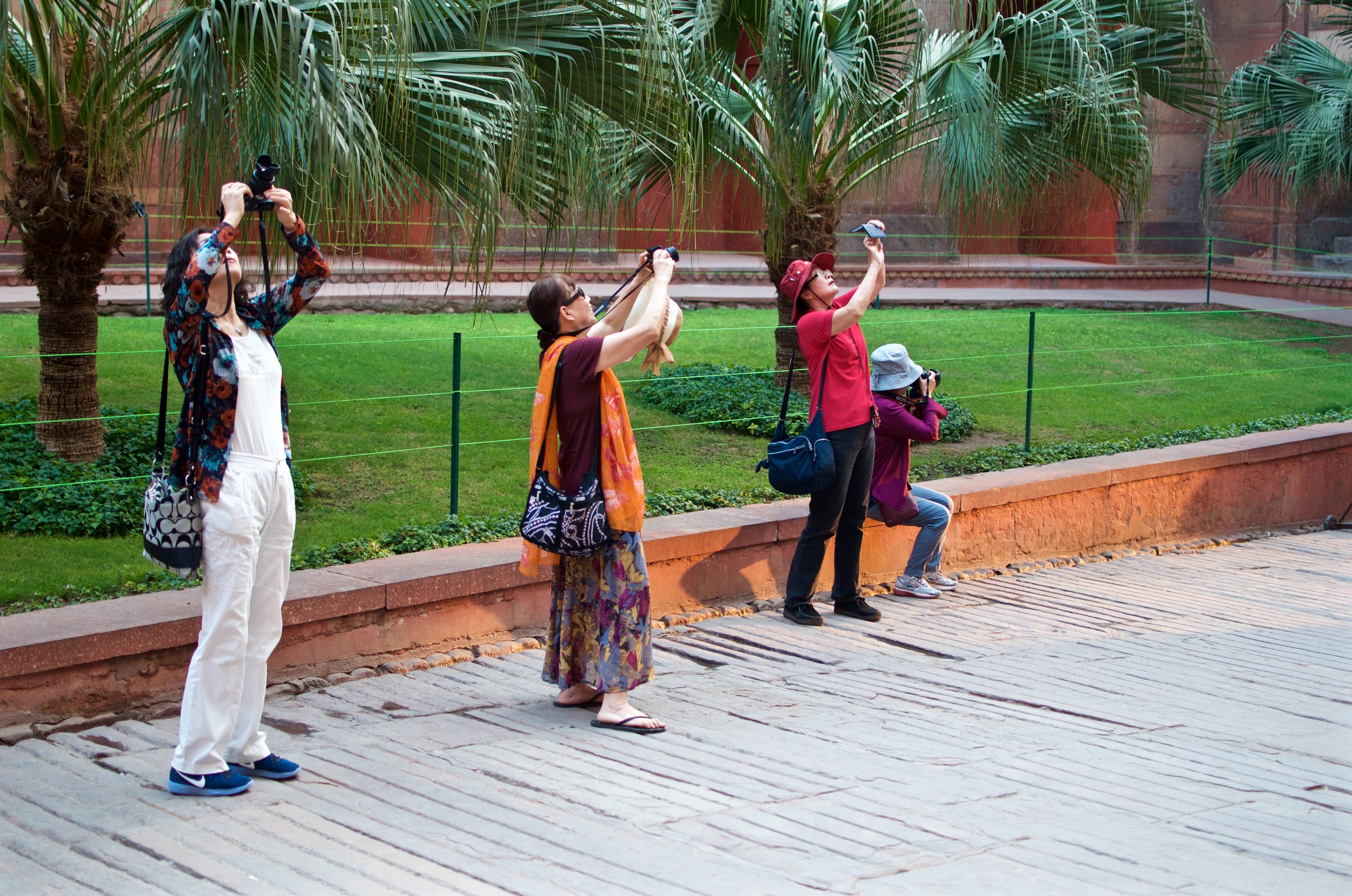Four tourists, one photo