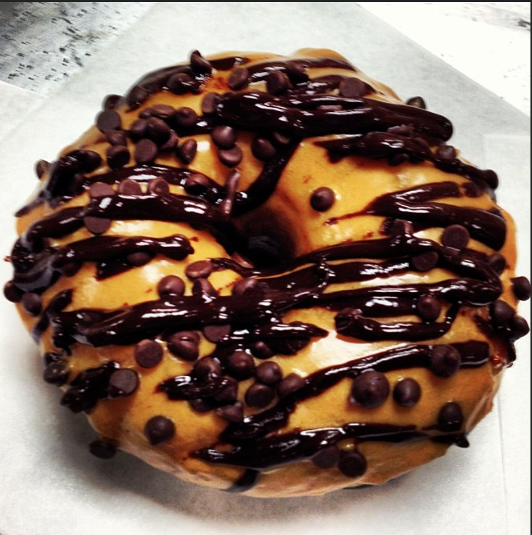 Espresso Glaze Chocolate Chip Donut