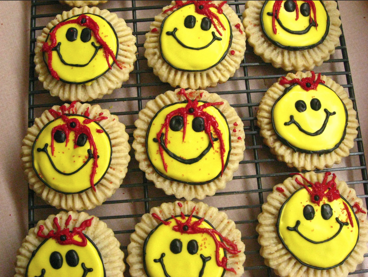 Gunshot Smiley Face Cookies
