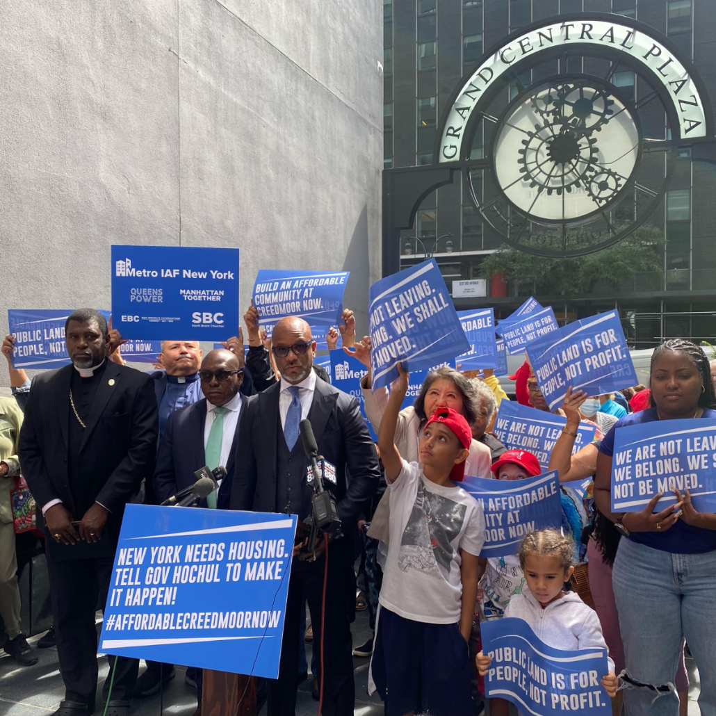 Hundreds of Housing Activists Rally Outside Gov. Hochul’s Manhattan Office, Calling for 100% Affordable Housing on State-Owned Creedmoor Campus in Queens