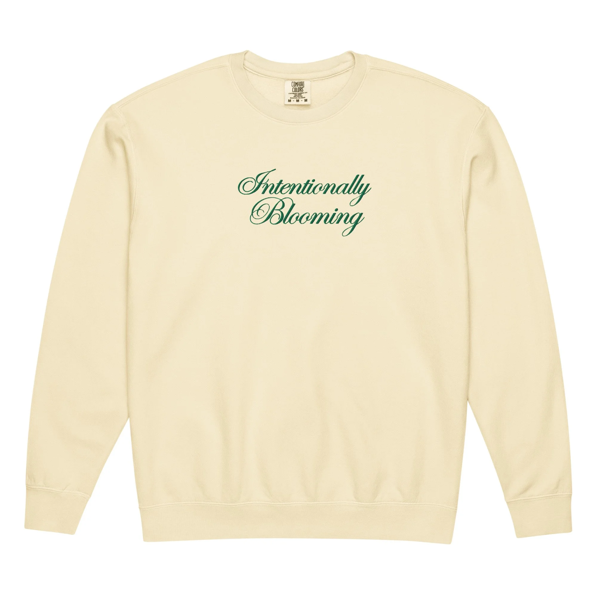 Unisex garment-dyed fleece crewneck sweatshirt (embroidery)*