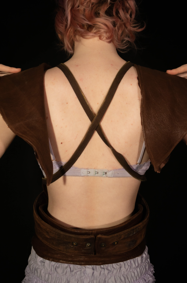 up-cycled leather vest