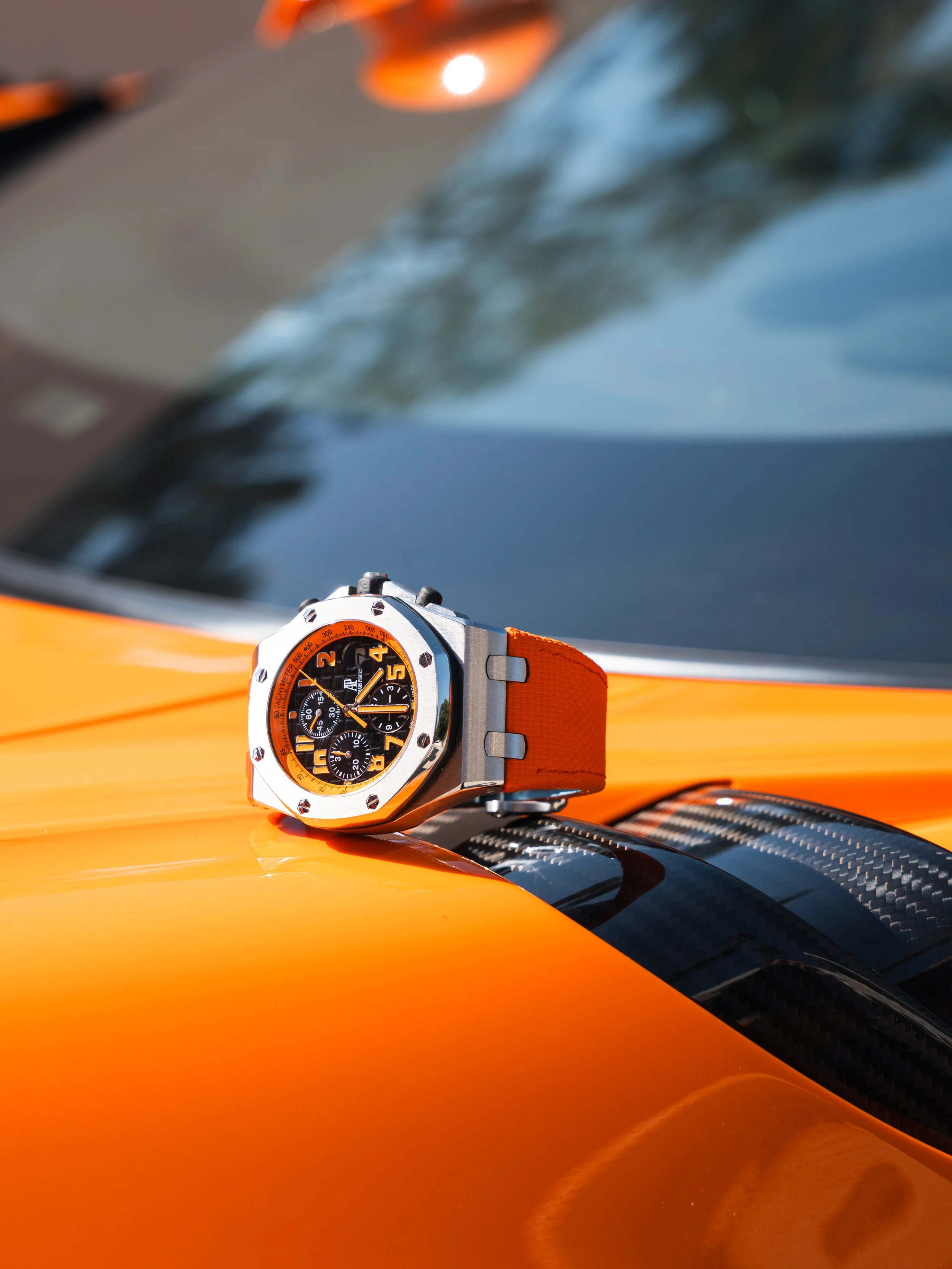 Audemars Piguet with a vivid orange strap
