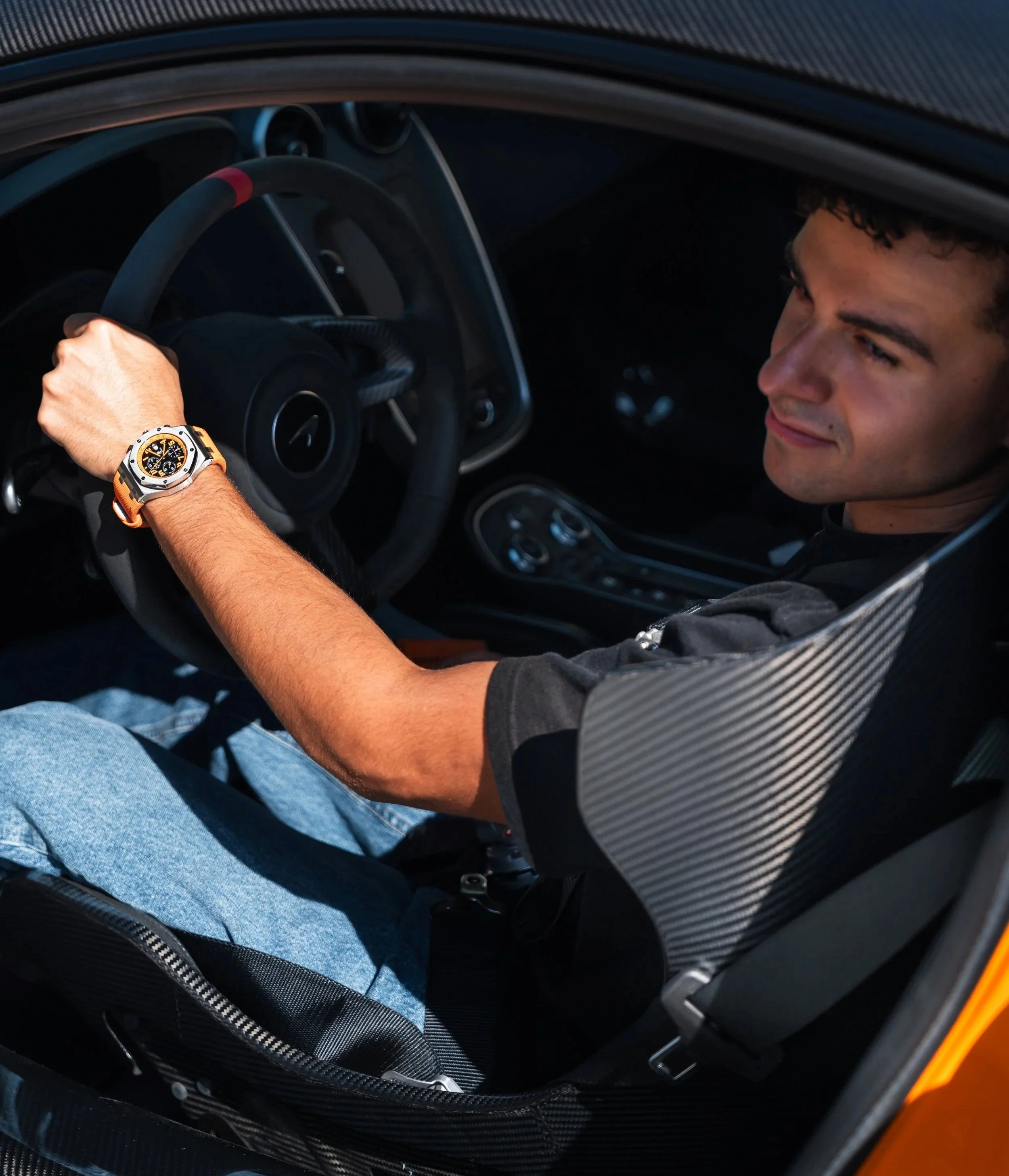 Enzo sitting in his car
