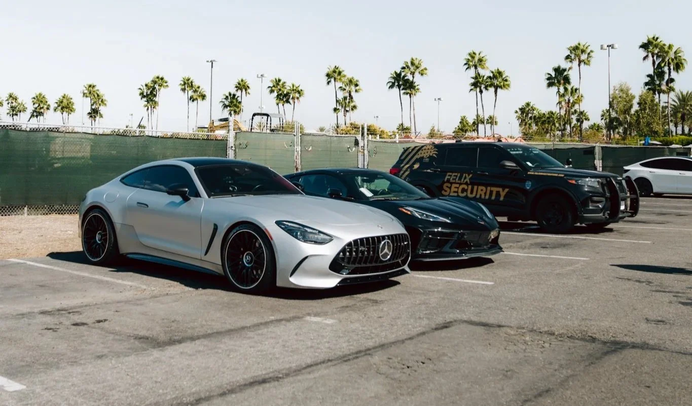 Mercedes and security car