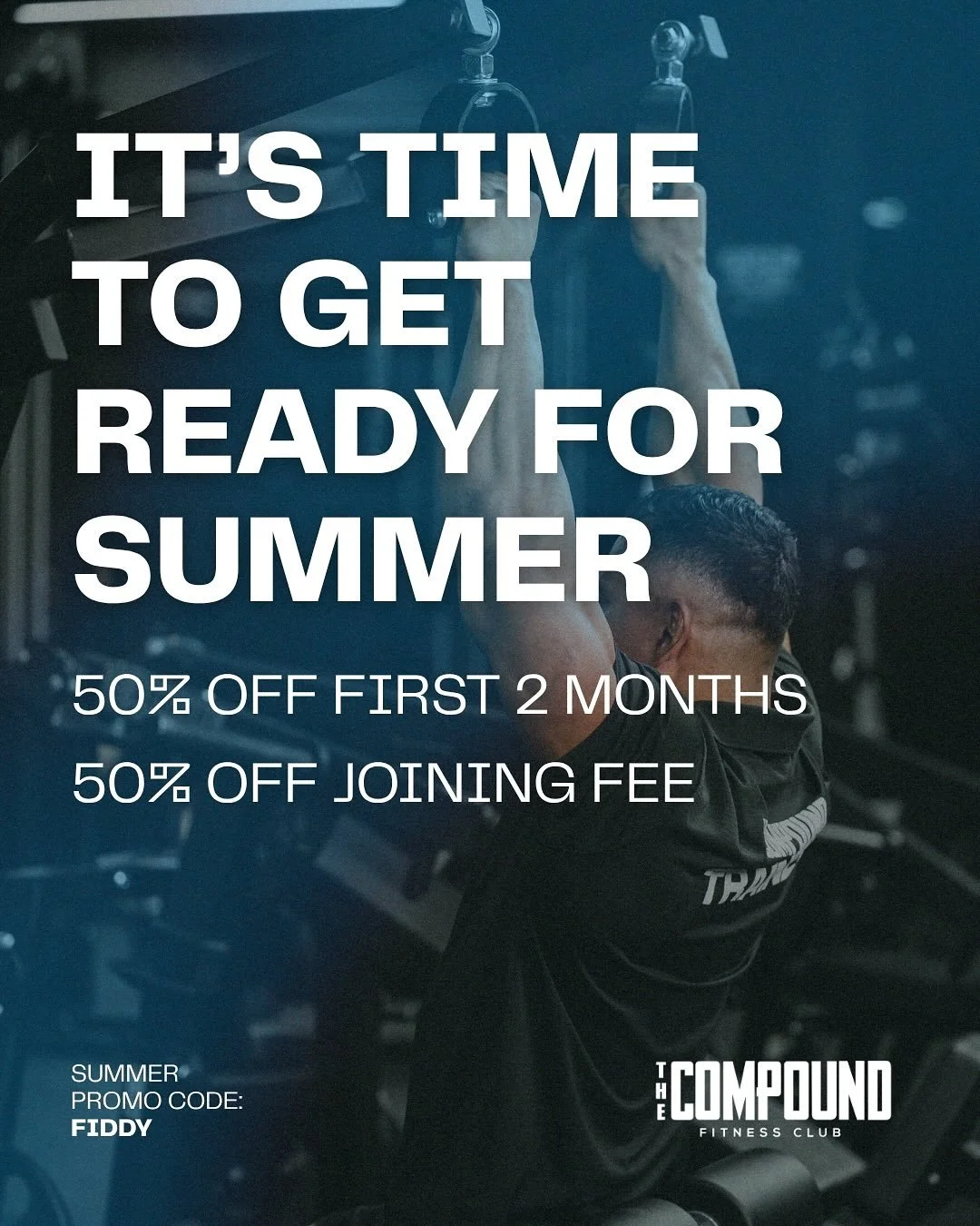 Summer is just around the corner and it&rsquo;s the perfect time to level up your fitness ☀️
Sign up with us and score 50% OFF your first 2 months and 50% OFF the joining fee with the promo code FIDDY.
You&rsquo;ll also get a free PT session with eit