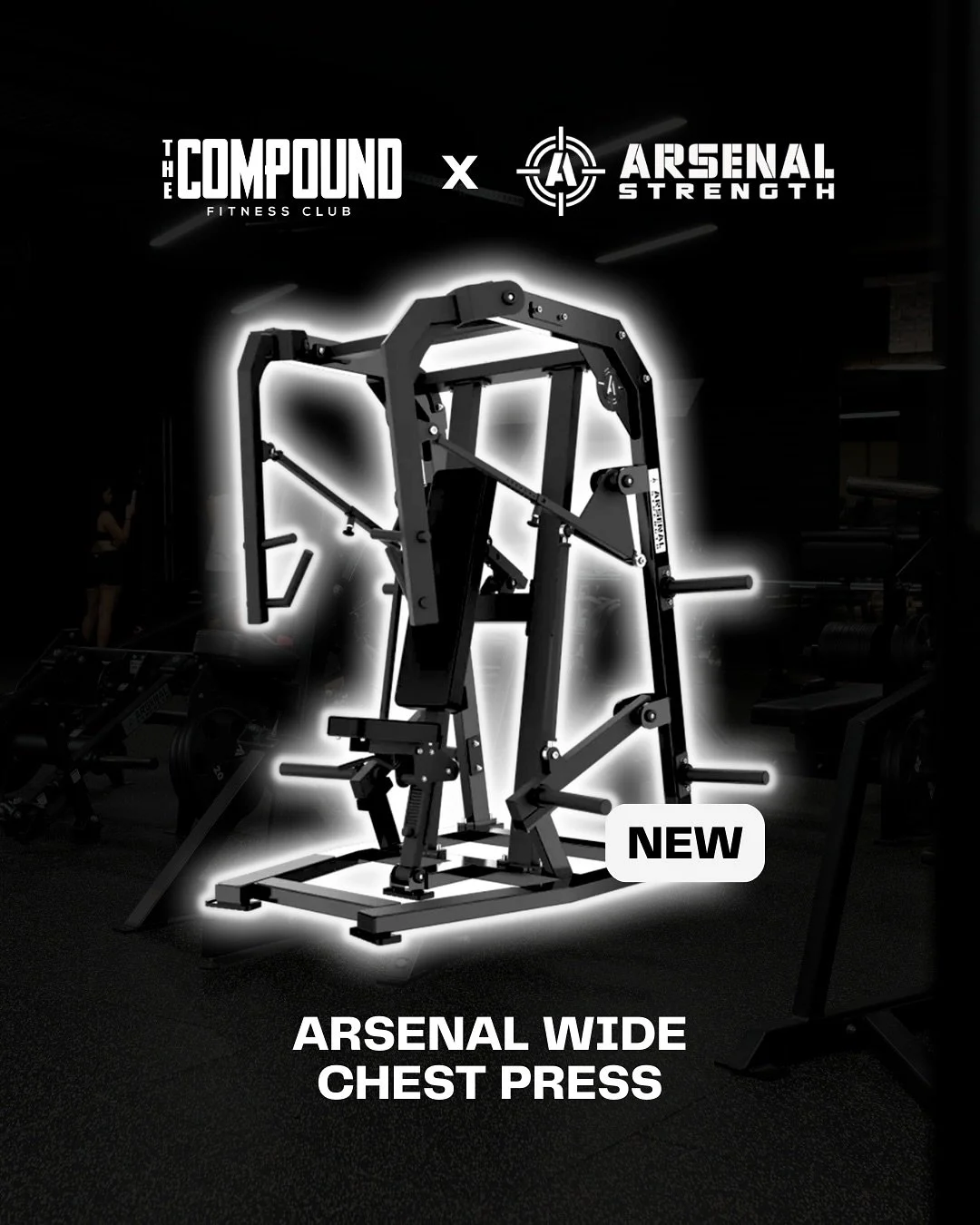 We&rsquo;re bringing the Arsenal Wide Chest Press to the floor, built for serious pressing power and maximum chest activation.

Designed with smooth plate-loaded resistance and a strong pressing path, this machine lets you control every rep while pus