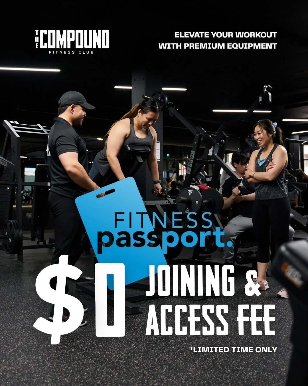Train smarter with Fitness Passport 💪

Enjoy access to Compound with
 $0 joining fee
 $0 access fee

Premium equipment, real training environment, and a community that keeps you consistent.
If you&rsquo;re on Fitness Passport, now&rsquo;s the time t