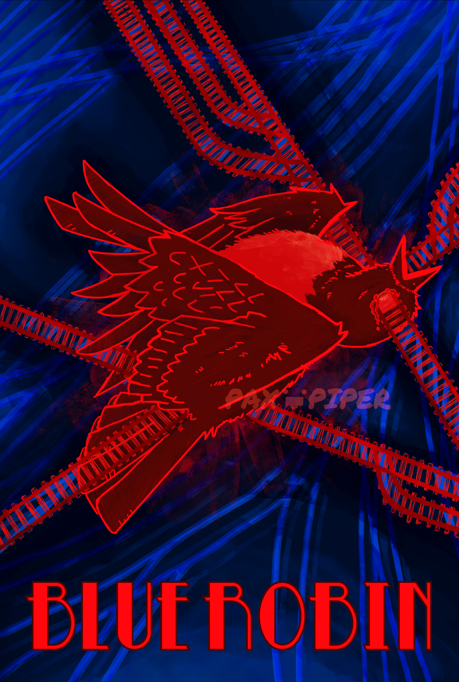 Blue Robin Poster - Clip Studio Paint
