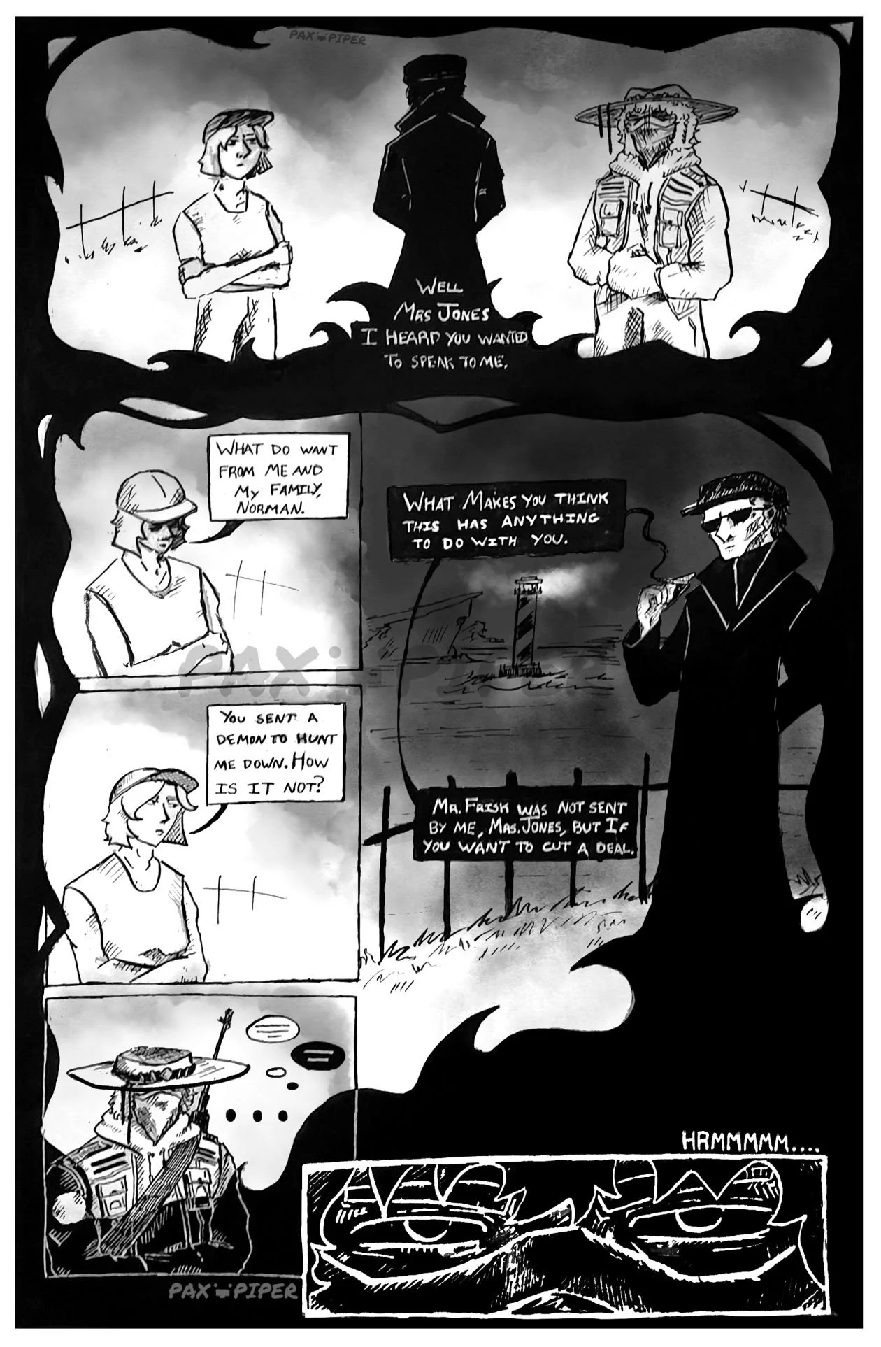 Confronting Death's Host - Hand Inked & Values added in Photoshop