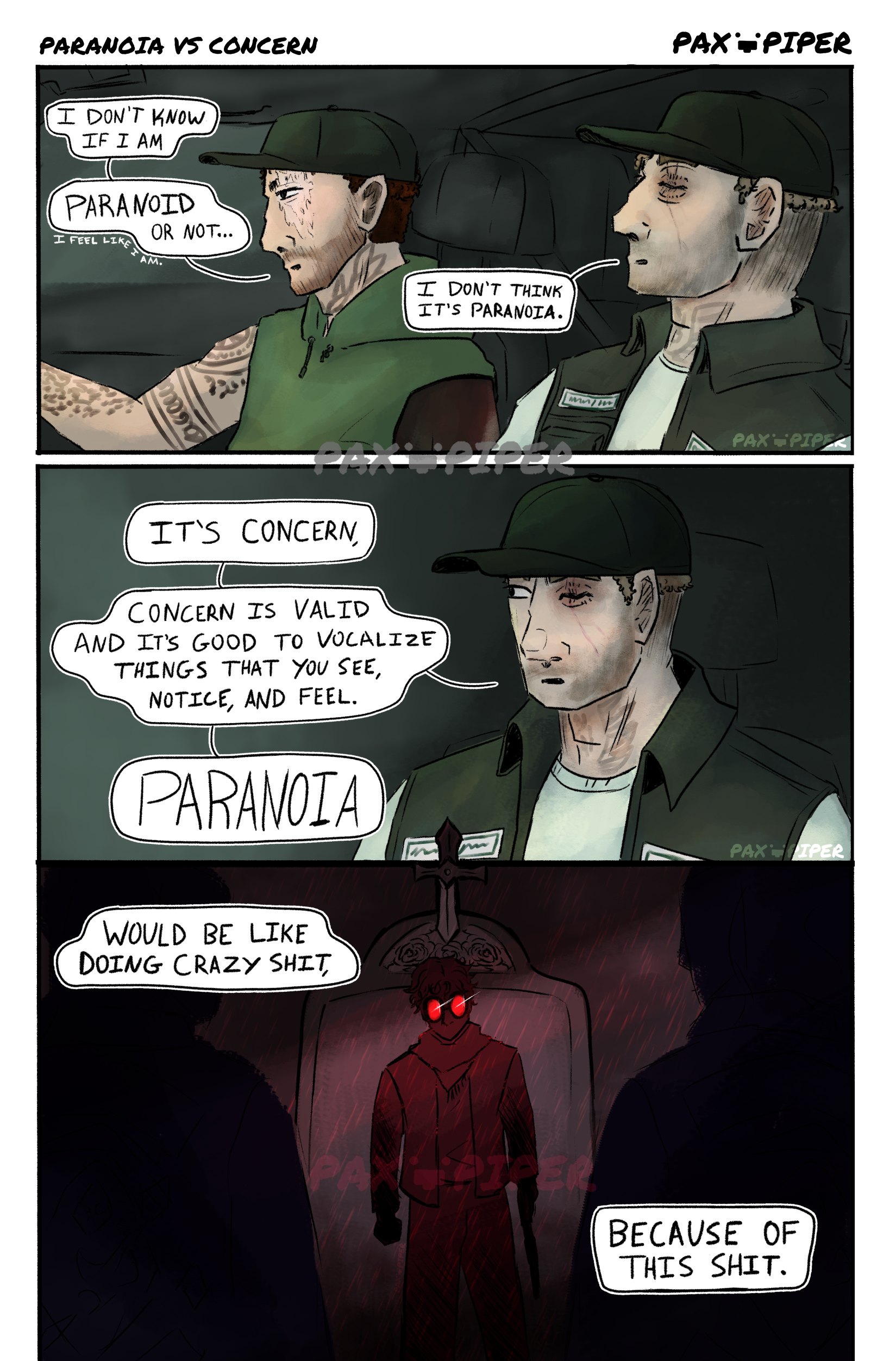 Paranoid vs Concern - Clip Studio Paint