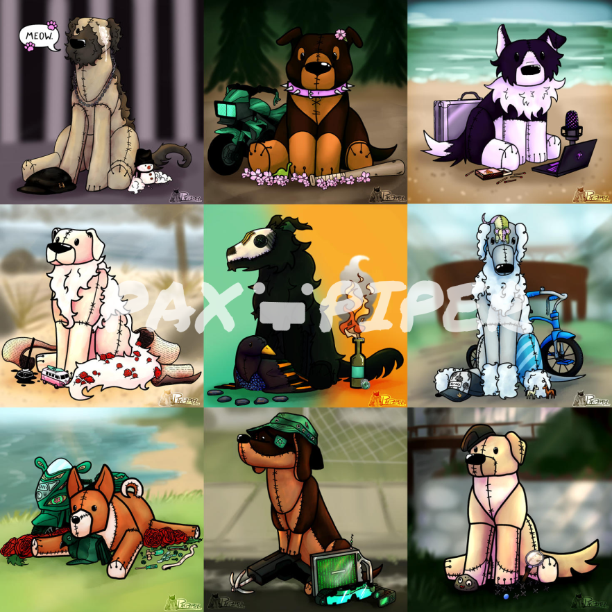 Part 1 of a Series of Hound Plushies designs - Clip Studio Paint