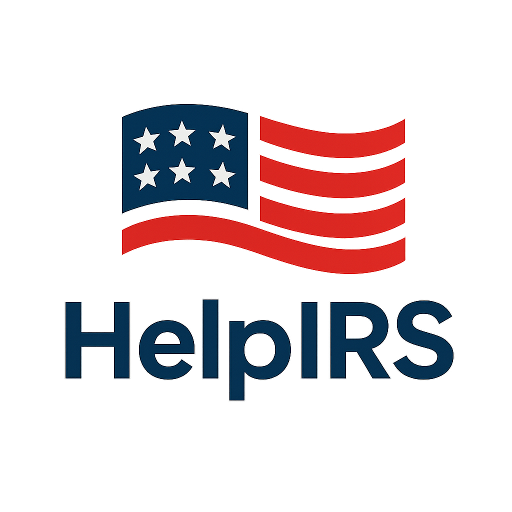 A logo with an American flag and the text "HelpRIS" beneath it.