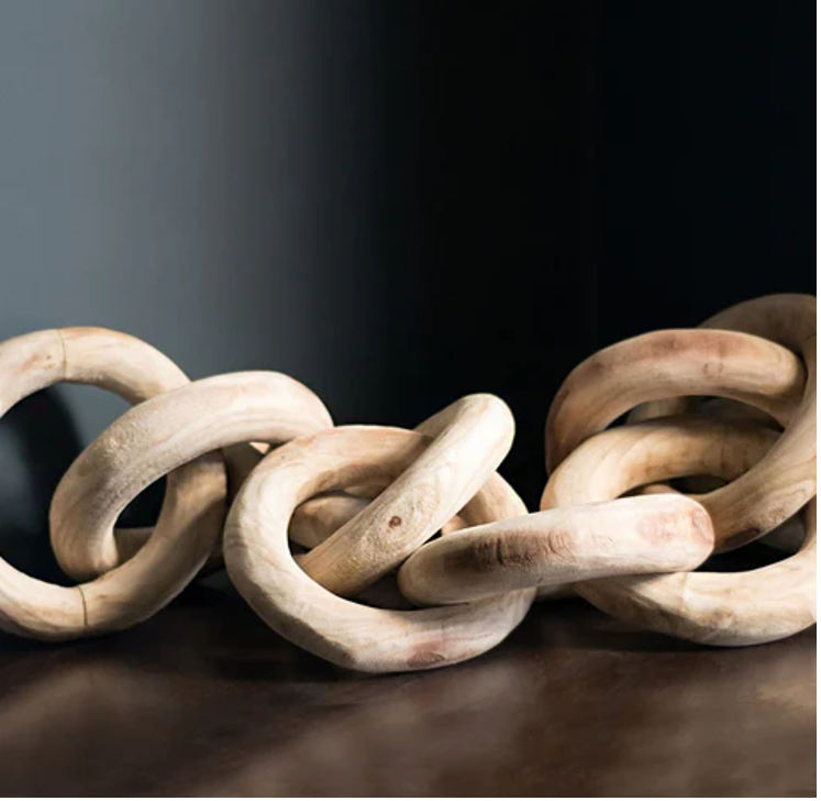 Hand Carved Interlocked Wood Links