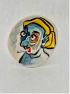 PLATE - ANGRY AUNTIE WITH YELLOW HAIR (SMOKING)