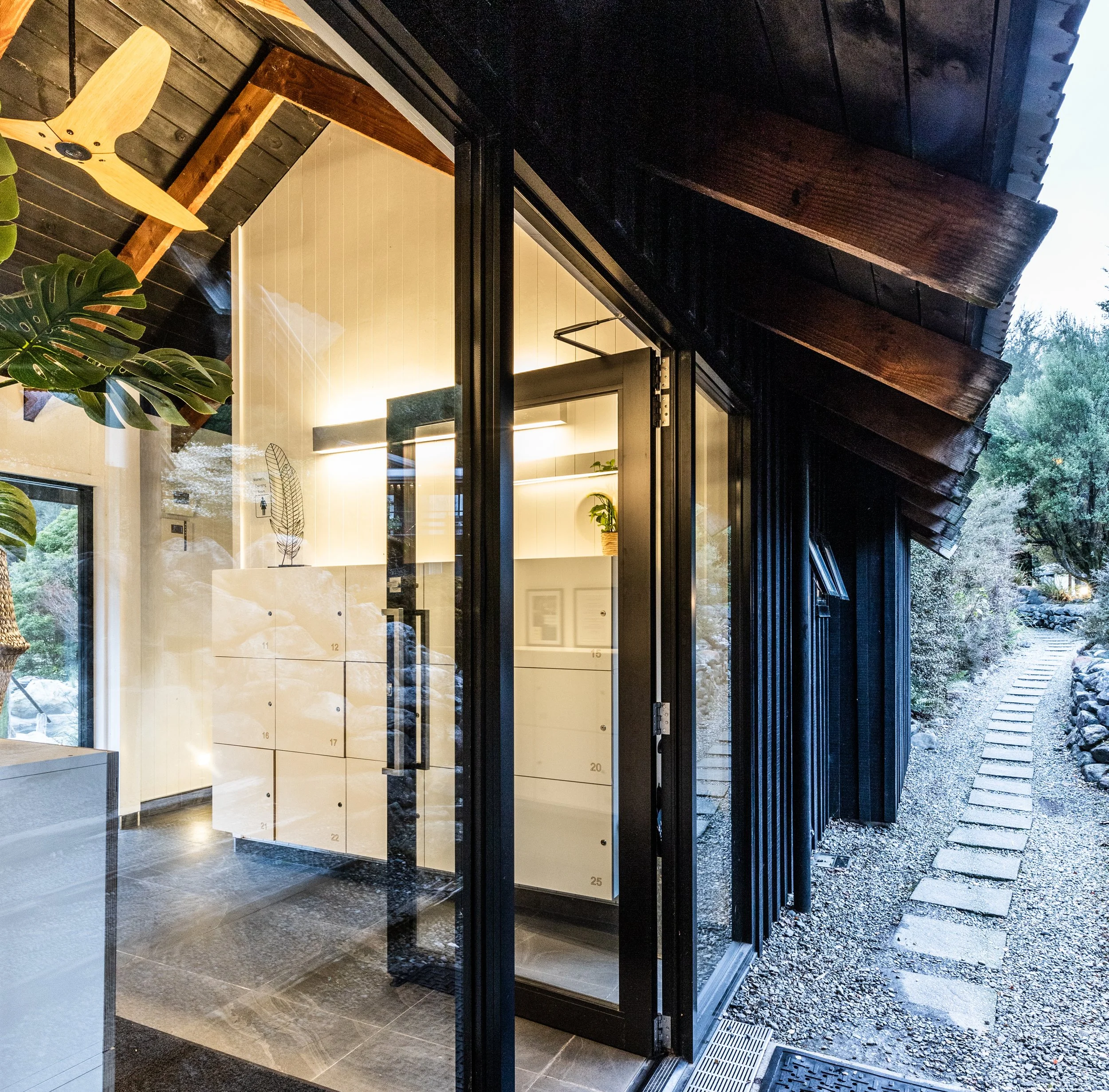 Maruia Hot Springs – alpine resort renovation with timber and stone interiors by AW Architects (2017)