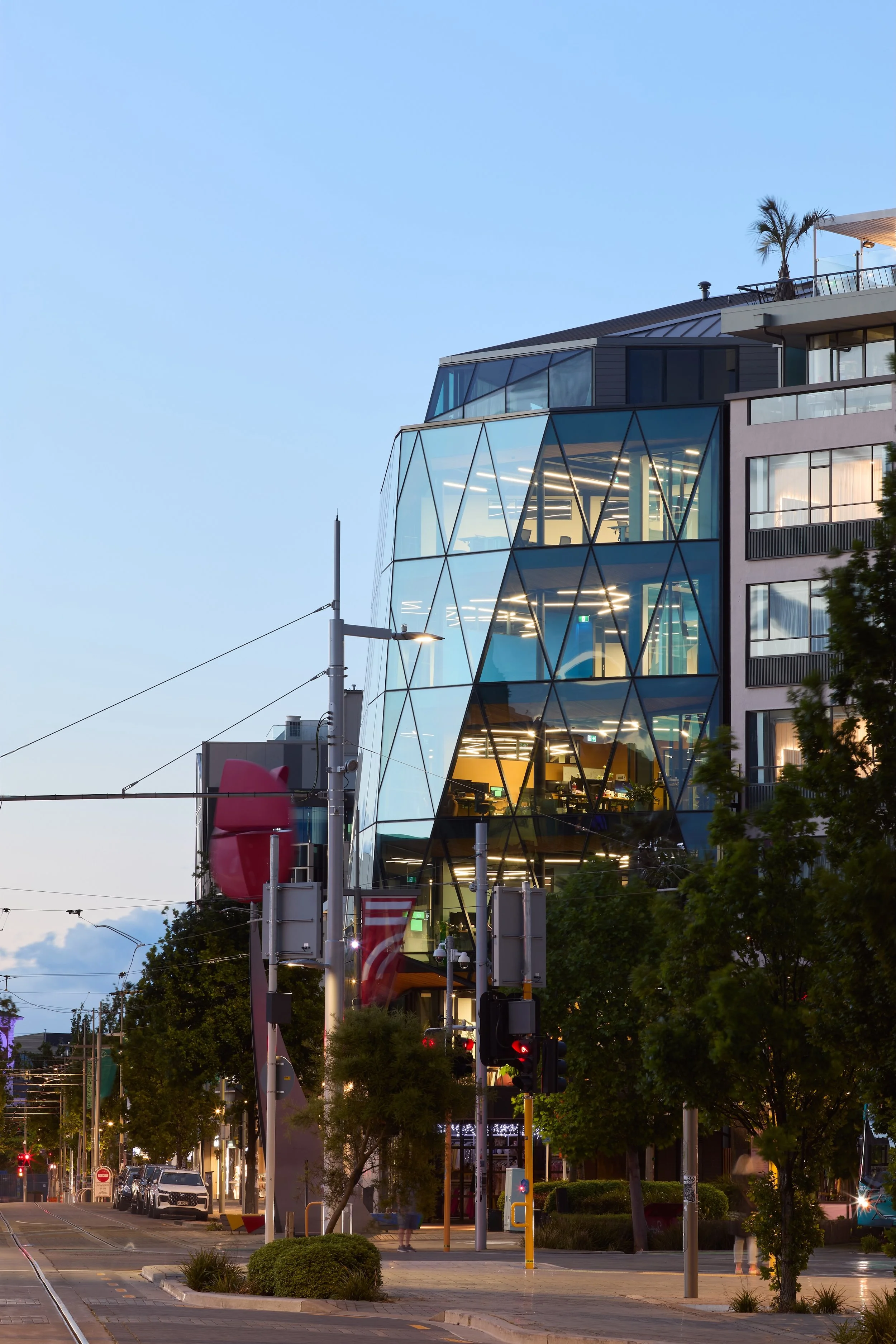 200 High Street Ōtautahi Christchurch – seven-level mixed-use building with folding glazed façade by AW Architects (2026)