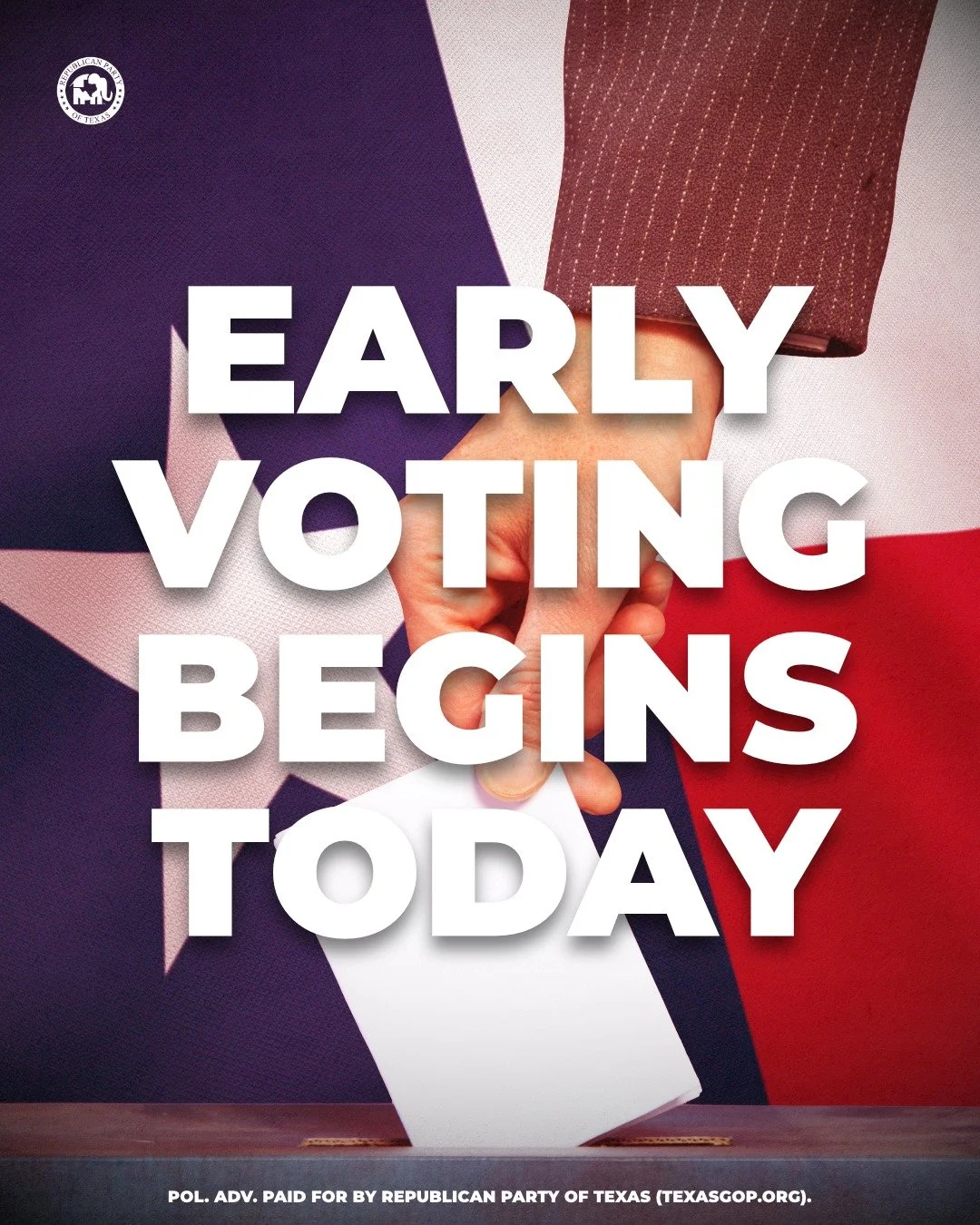 Early voting for the Texas Republican Primary begins today!