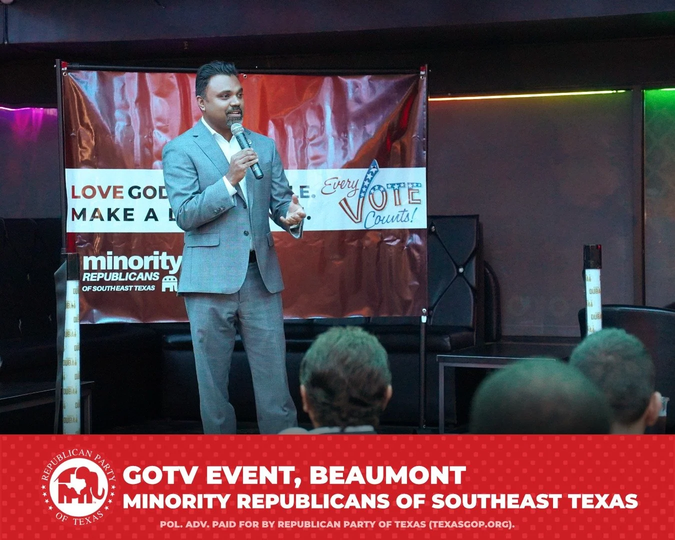 Thank you, Beaumont Republicans, and the leaders of the Minority Republican Coalition, for an outstanding GOTV event yesterday.