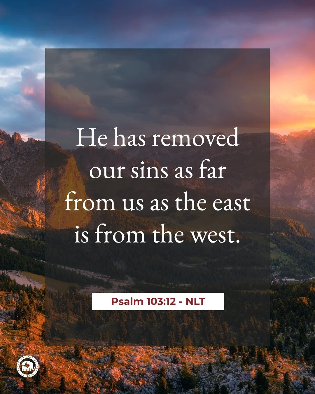 "He has removed our sins as far from us as the east is from the west." - Psalm 103:12 NLT 

Happy Sunday!
