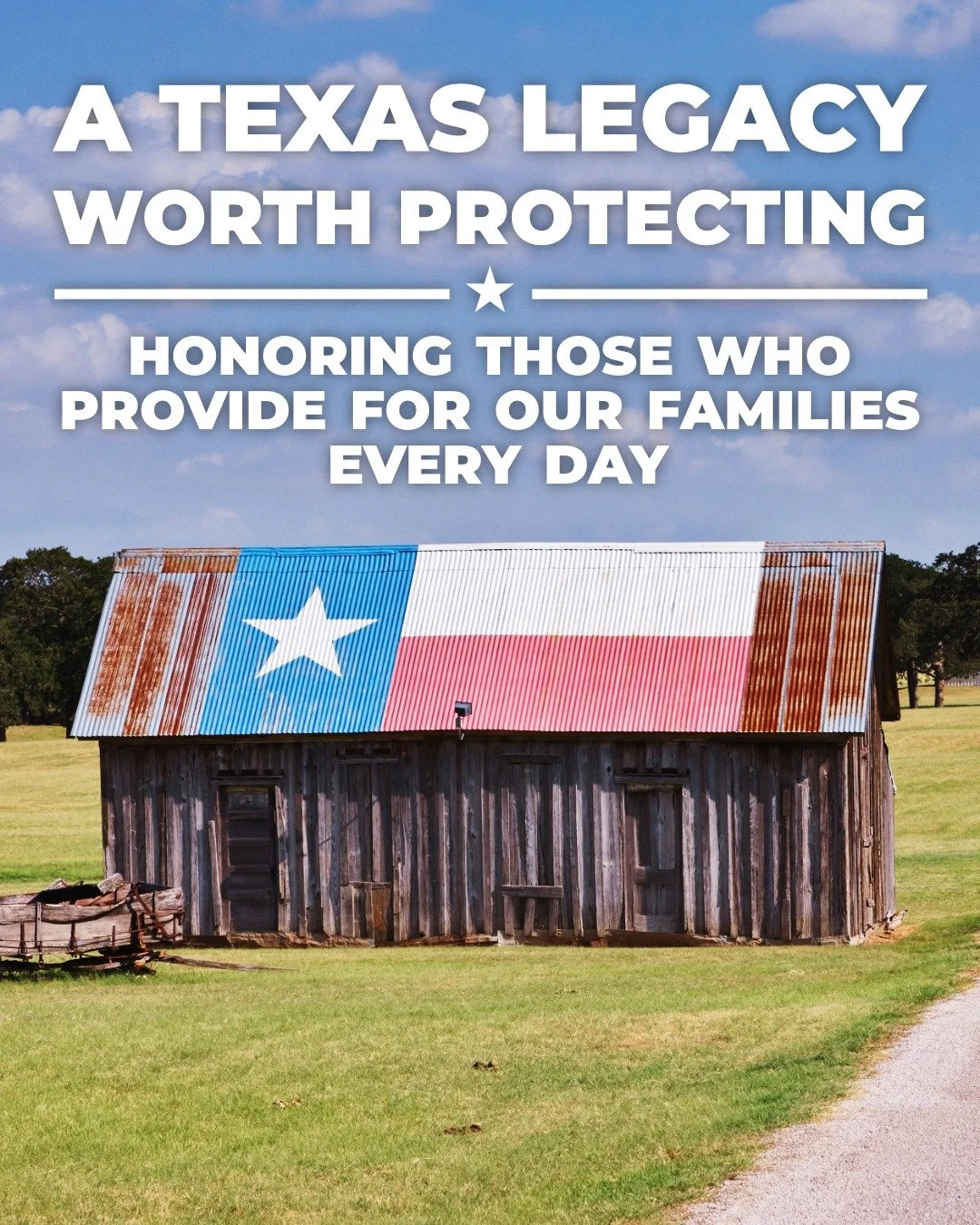 This week, we honor the men and women who built Texas into what it is today. 

Our farmers, ranchers, and ag producers don&rsquo;t just feed our state - they uphold a way of life built on hard work, faith, and personal responsibility.

Agriculture is