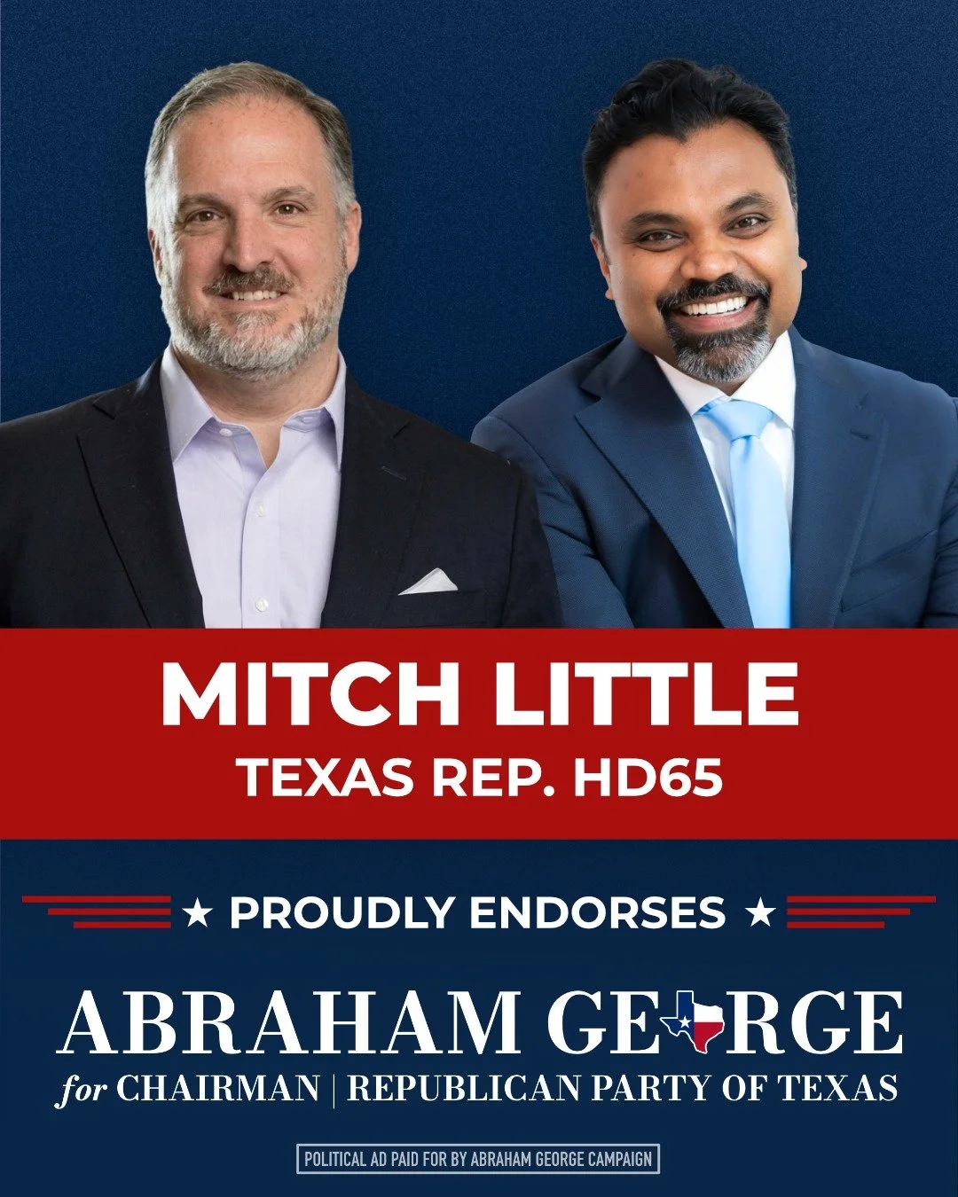 Leadership is about stepping up and delivering when it counts.

State Representative Mitch Little has done exactly that - serving Texas with conviction and a clear commitment to conservative principles. I&rsquo;m honored to have his support as we con
