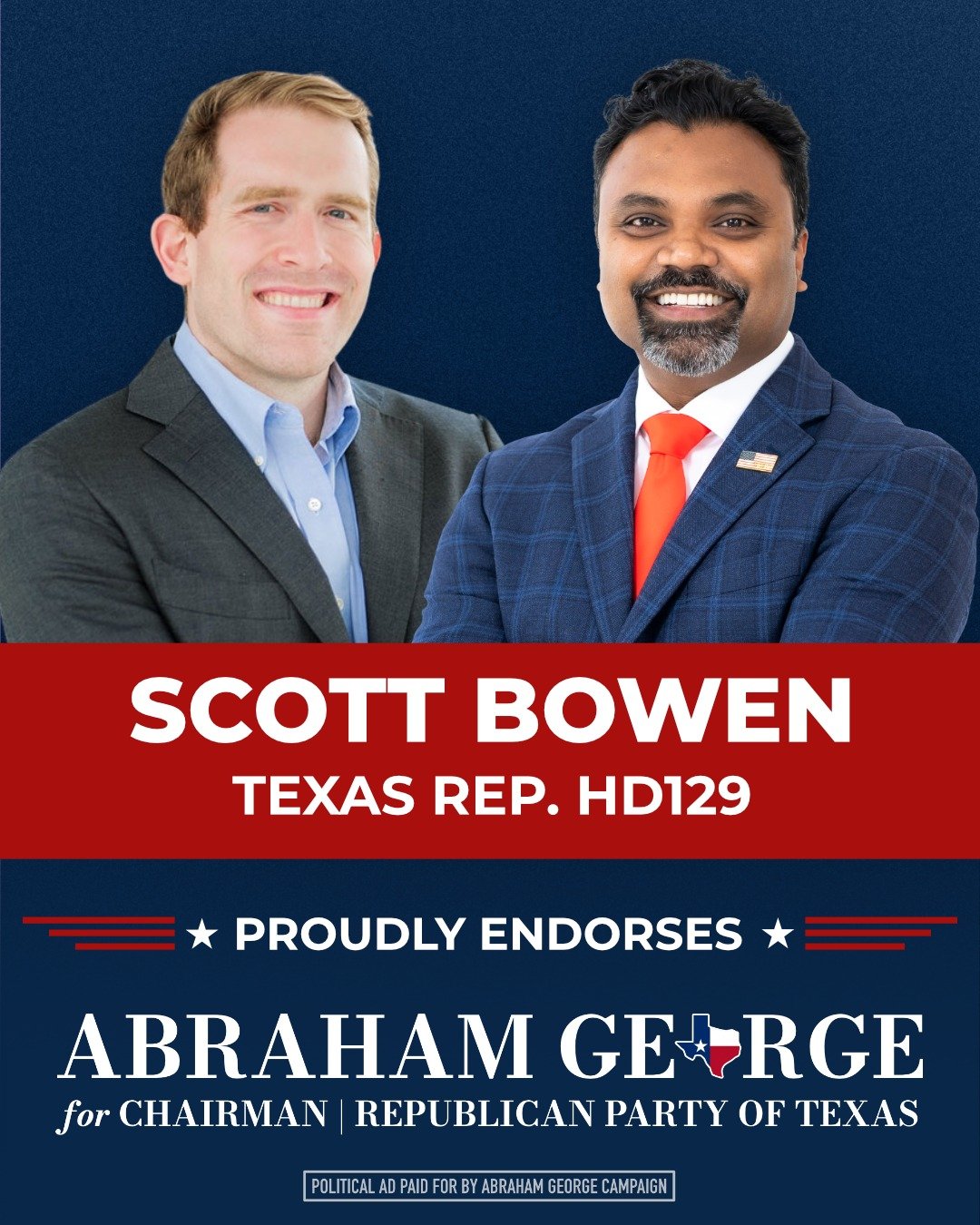 From serving as an SREC Member to now stepping up as the Republican nominee for HD129, Scott Bowen has consistently put in the work for our party. 

His endorsement carries the voice of someone who understands both the grassroots and what it takes to