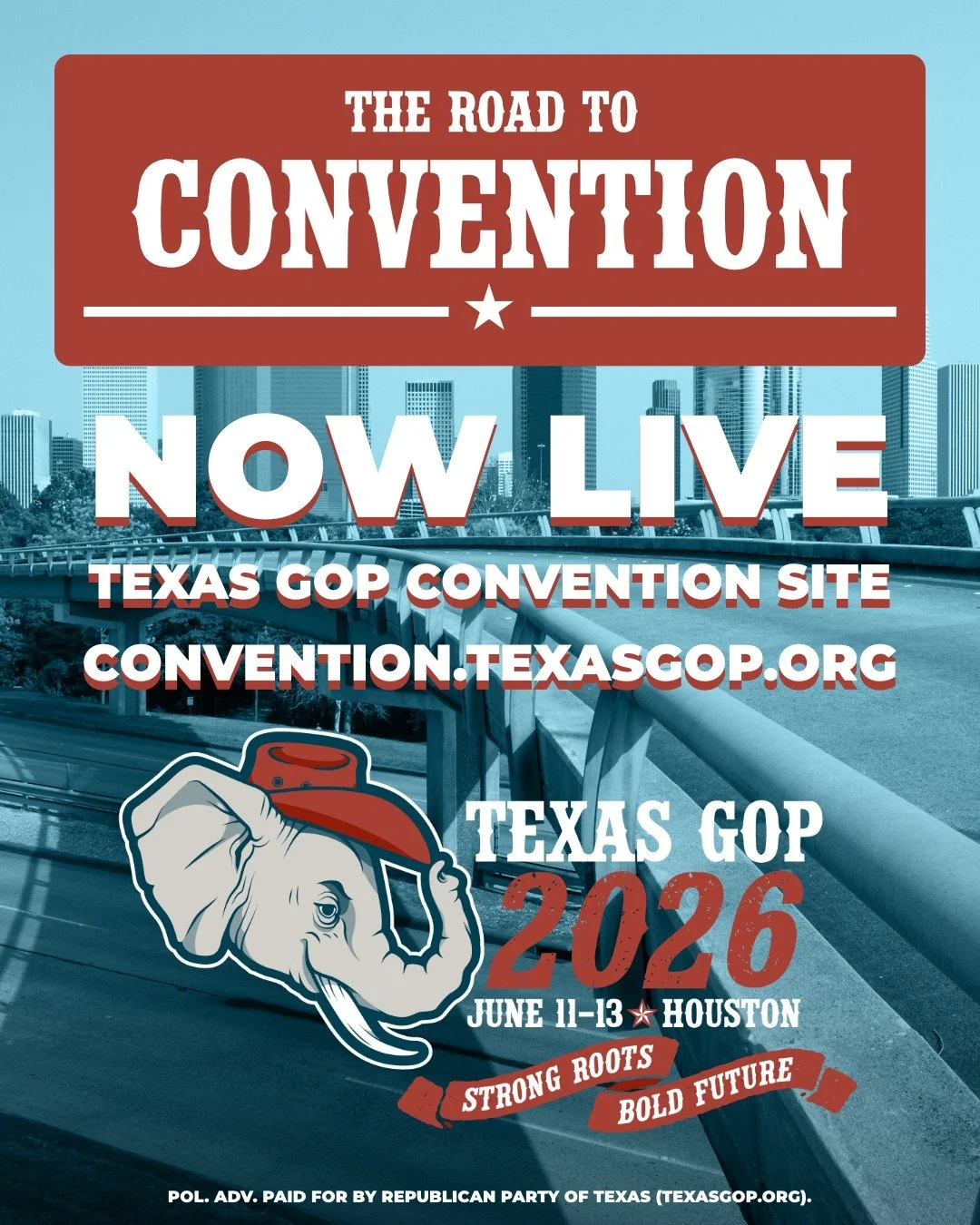If you&rsquo;ve been asking how to get involved - this is it.

The official 2026 Texas GOP Convention website is now live!
✔️ Learn the process
✔️ Find your pathway to becoming a delegate
✔️ Get ready for Houston

Be a part of the largest gathering o