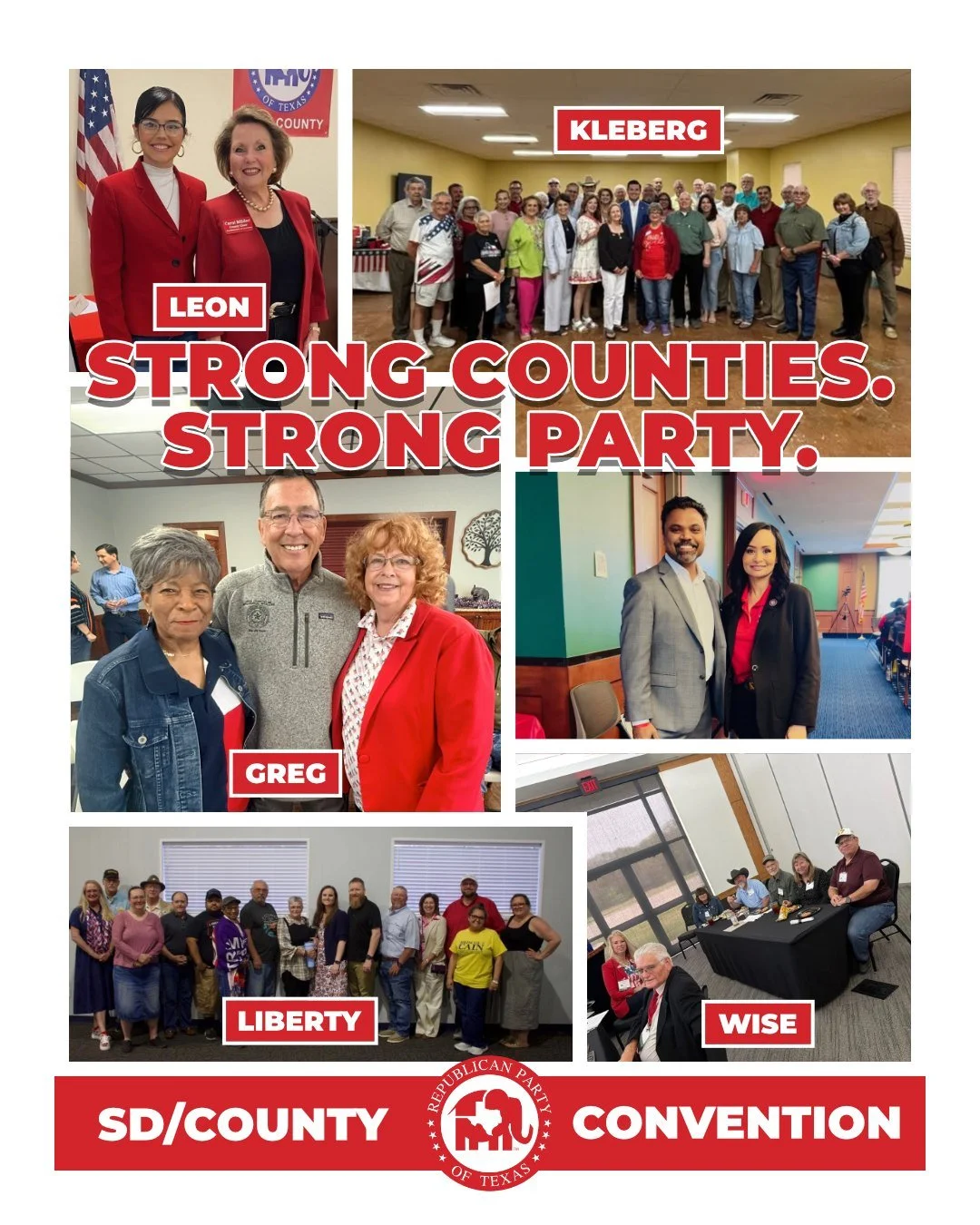 I want to give my sincere thanks to all of our county chairs across Texas for an outstanding weekend! 

What we saw wasn&rsquo;t by chance - it was the result of strong leadership at the local level.

✅ Successful conventions.
✅ Great turnout.
✅ And 