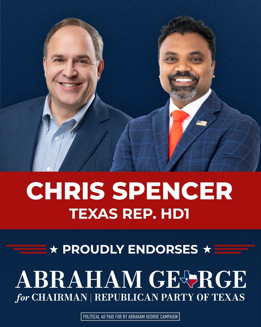 I&rsquo;m proud to have the support of Chris Spencer - a proven conservative leader and businessman who understands what it takes to get results.

Chris has spent his life building, leading, and solving problems in East Texas. He&rsquo;s exactly the 